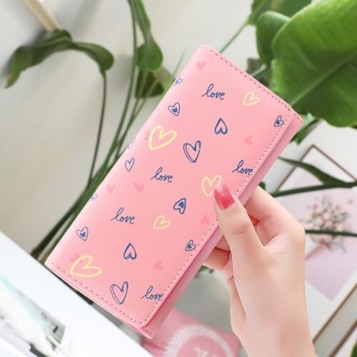 BOTUSI Wallet Women Long Cute Wallet Leather Women Wallets Zipper Portefeuille Female Purse Clutch Cartera Mujer Lady Purses