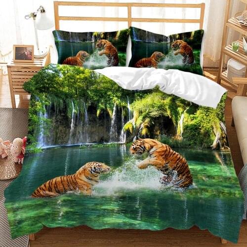 Beauty and force tiger twin queen king kids bedding set luxury full size sets pink bed comforter set duvet cover bedroom