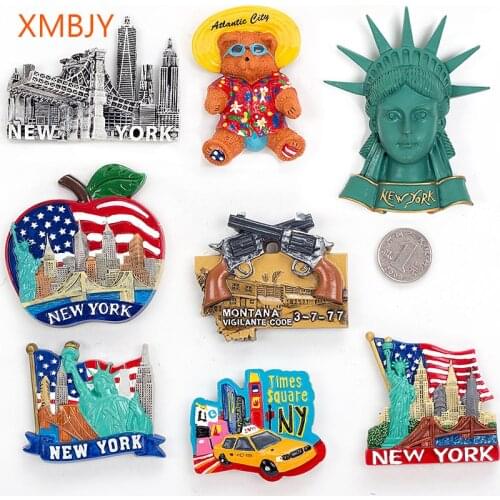 Refrigerator Magnet New York Travel Souvenir Gift World City Architecture Landscape Resin Three-dimensional Fridge Magnet