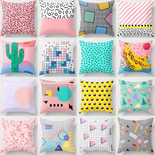 Memphis Style Mixcolor Creative Geometry Cushion Cover Super Hot Modern Decorative Pillows Case Sofa Couch Seats Throw Pillows