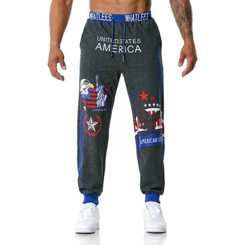 Man Jogging Pants Liberty Printing Outdoor Sports Fitness Soccer Training Trousers