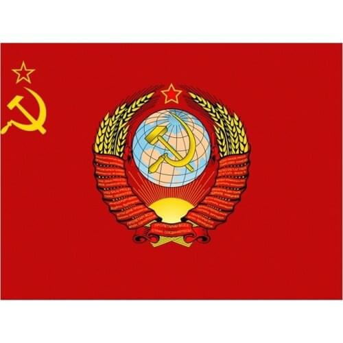 SZWL USSR Flag Coat of Arms Hammer and Sickle Car Sticker Coloful Decal Automobile Motorcycle Accessories Sticker PVC,13cm*17cm