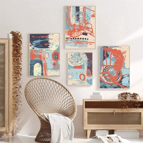 Wall Art Painting Abstract Painting Retro Abstract Background Poster Canvas Painting Printing Home Decoration Painting