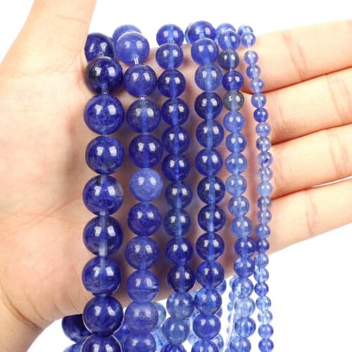 Natural Stone Beads Blue Watermelon Stone Loose Beads for Jewelry Making Needlework DIY Bracelet Strand 4-12 MM