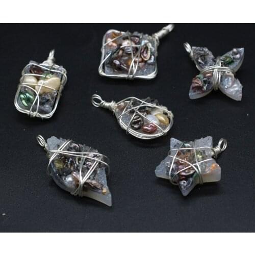 New Freshwater Pearl Pendant Copper Wire Winding Natural Pearl Charms for DIY Jewelry Making Earrings Necklace Accessories Gift