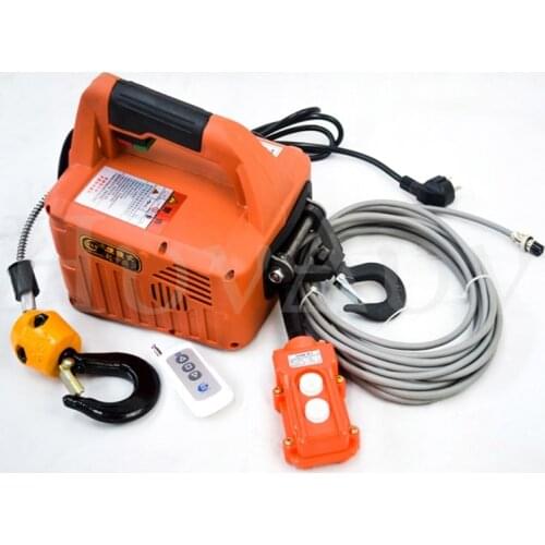 Portable Electric Winch Lifting Traction Hoist Electric Hoist Windlass Towing Distance 9M Load 500KG With 60M Remote Control