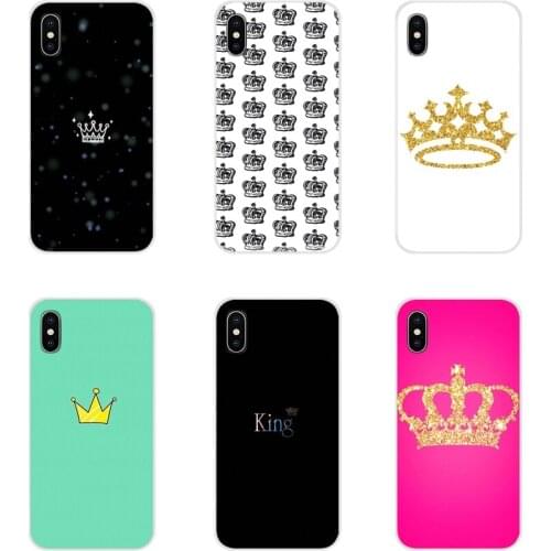 Luxury King Queen Couple crown TPU Transparent Shell Covers For Xiaomi Redmi 4A S2 Note 3 3S 4 4X 5 Plus 6 7 6A Pro Pocophone F1