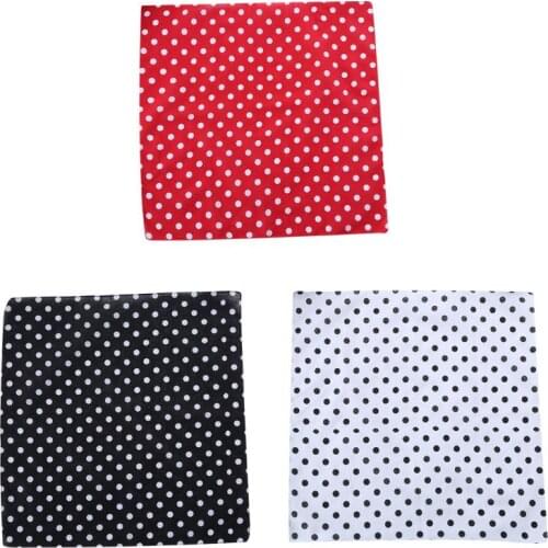 55x55cm Women Unisex Vintage Large Polka Dot Square Scarf Cotton Sport Head Wrap Bandana Multifunction Hip-Hop Dancing Wristband
