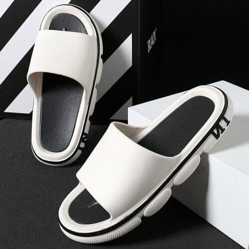 2021 Men Thick Bottom EVA Slippers Mens Letter Design Indoor Slides Male Summer Beach Leisure Flip Flops Woman Sandals Claquette