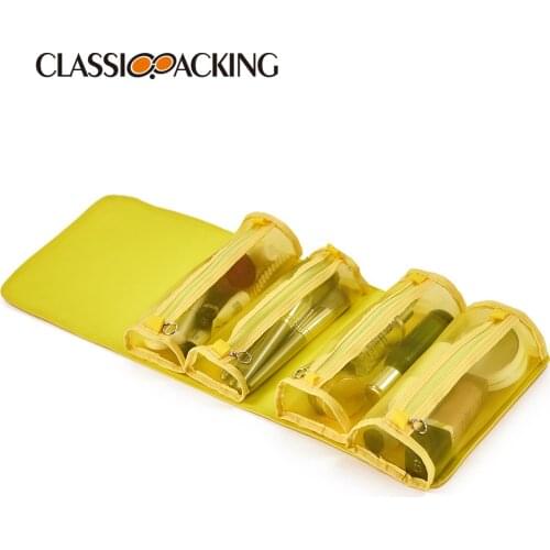 Foldable Portable Cosmetic Bag Women 4 Mesh Bags Inside Makeup Bag Travel Toiletry Bag Organizer Make Up Bag Neceser Mujer Bolso