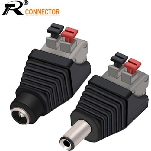 R Connector 1pair/2pcs Male&Female DC Power Male Female 5.5X 2.5mm Adapter Plug Cable Pressed connected for LED Strips 12V