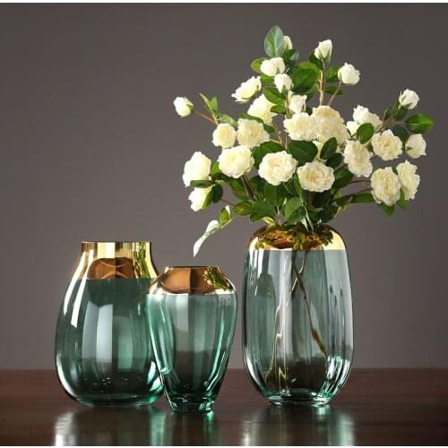 Modern luxury glass vases Grey/green terrarium glass containers furnishing crafts flower vase for weddings home decoration