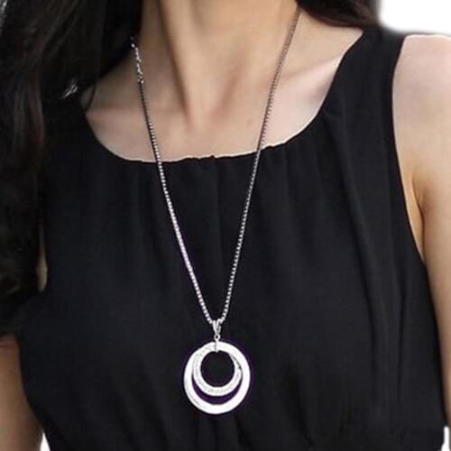 All-match Fashionable Elegant Temperament Round Long Sweater Necklace & pendants