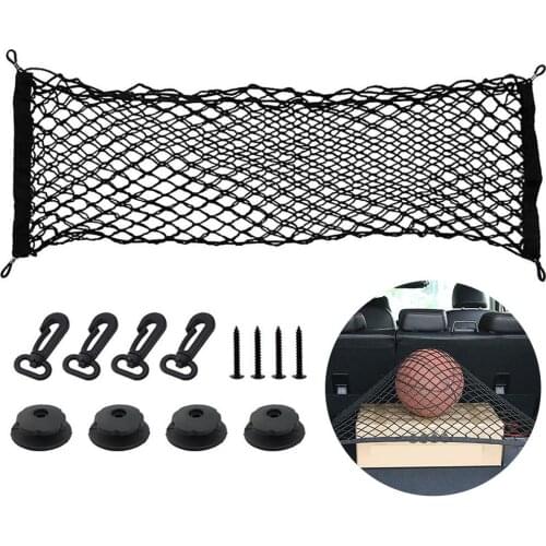 Universal Car Trunk Net Holder Cargo Luggage Storage Organizer Net Mesh With 4 Hooks/Screws/Hook Adapters For Car Van Pickup SUV