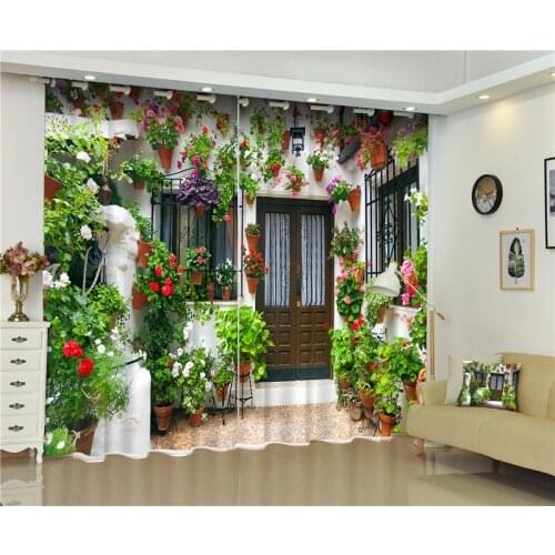 Blackout Window Curtain Beautiful garden 3D Curtains For Bedding room Living room Hotel Drapes Cortinas De Sala