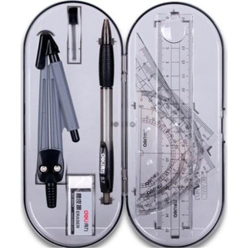 1 set 9591 Student Stationery Drawing Set Compasses Ruler