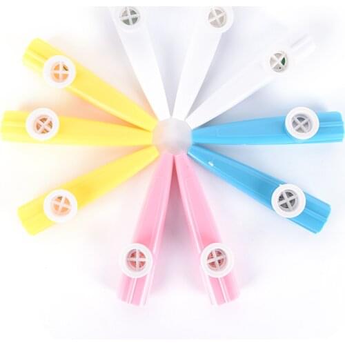 Random color Kazoo Musical Instrument plastic Kazoo Harmonica Mouth Flute 10Pc/lot