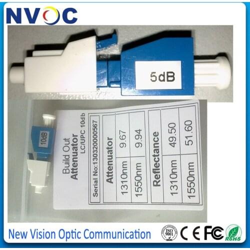 10pcs NEW Optical Fixed Attenuator Fast Connector Fiber Coupler 1dB~15dB,LC/UPC SM SX Fixed Fiber Optical Attenuator 3,5,8,10Db