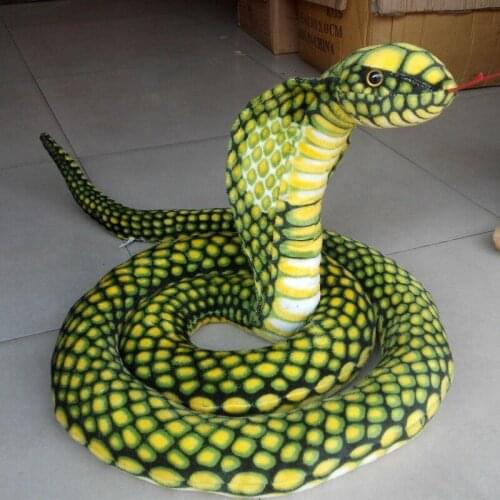 110" Stuffed Animal Emulational Anaconda Green Snake King Cobra Plush Toy 280cm Cotton Gift Birthday Reward Padding Plush