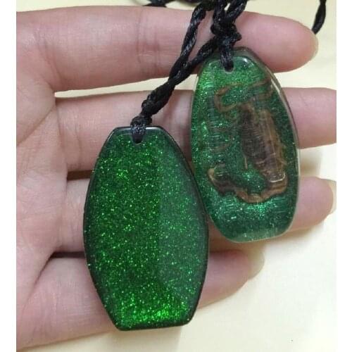 12 pcs real insect specimen charm golden scorpion BRIGHT GREEN COOL pendant