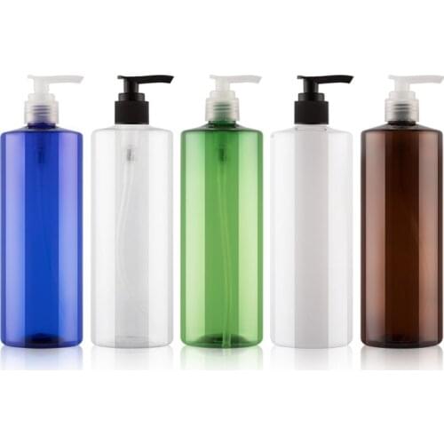 500ml 12pcs Shampoo Bottle Plastic Pump Dispenser Empty Lotion Refillable Bottles Cosmetic Shower Gel Packaging Containers