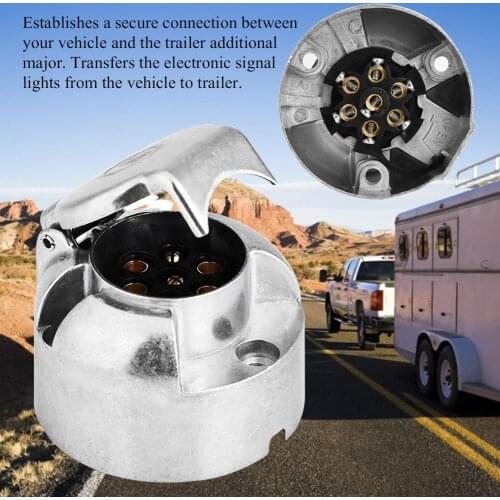 12V 7Pin Trailer Plug Socket Connector Adapter for Trailer Caravan Towing Towbar High Quality Brass Pins Aluminium New