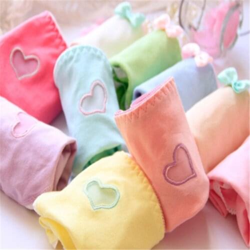 4Pcs Girlss Cotton Blend Panties Briefs Lingerie Shorts For Women Ladies Girls L212-4