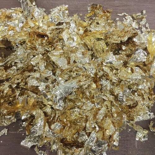 50 G Broken Imitation Gold Leaf Gold Color 2.5 flakes Leaf Gilding Furniture Craft Nail Decoration Gold Leaf Flakes