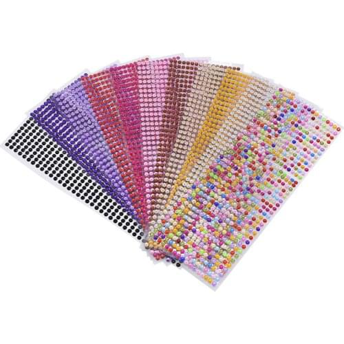 646pcs 5mm Acrylic Crystal Stickers Self Adhesive Rhinestone Diamond Sticker Phone Car Decor DIY Crafts Decals Childrens Toys