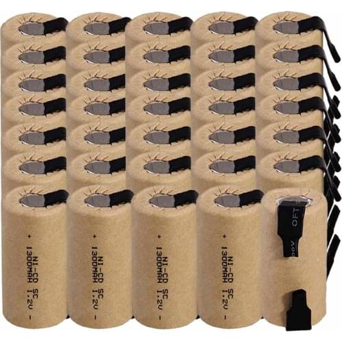 Lowest price 35 piece SC battery 1.2v batteries rechargeable 1300mAh nicd battery for power tools akkumulator