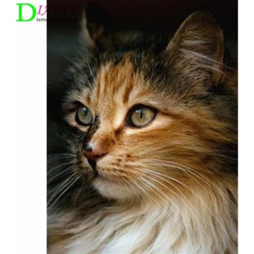 NEW Full Square Diamond Painting Cat 5D Diy Diamond Embroidery Animal Mosaic Picture Of Rhinestone Home Decoration Girl Hobby