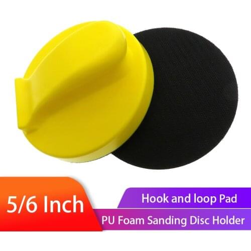 5/6inch Hand Sanding Block Sandpaper Backing Polishing Pad Hand Grinding Block Pu Foam Sanding Disc Holder for wool Furniture
