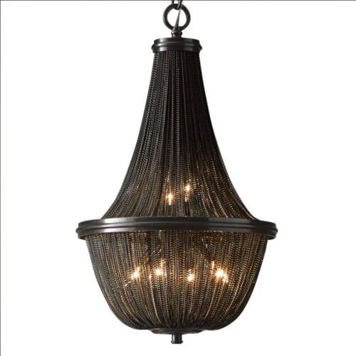 Black aluminum chain personalized creative chandelier post-modern art restaurant exhibition hall tassel chandelier