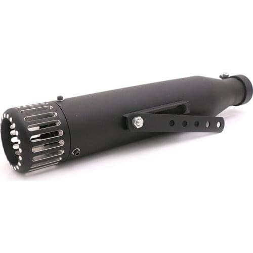 Black Megaphone Slip-On Mufflers Exhaust Pipes 37mm 40mm 42mm 45mm Cruiser Bobber Chopper Cafe Racer Motorcycle