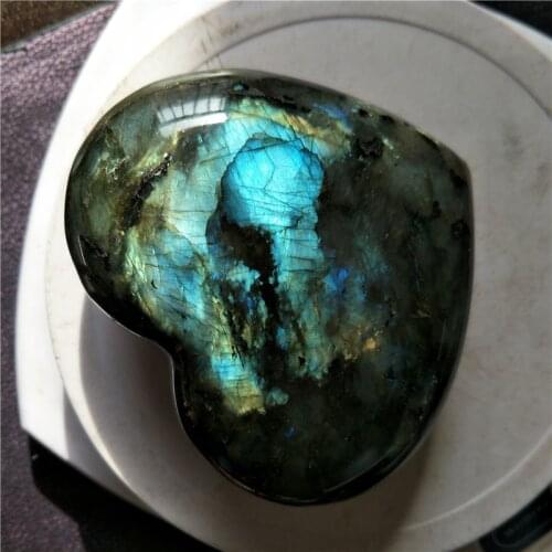 DHXSW Big size Top Quality flash blue Labradorite Heart