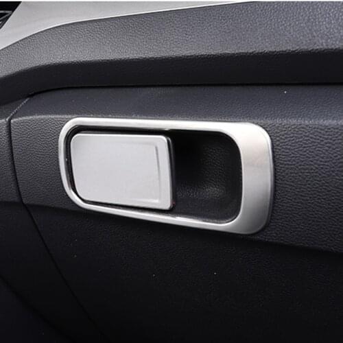 For Volkswagen vw t roc T-Roc 2018 stainless steel car accessories copilot glove storage box handle cover handle lid bowl