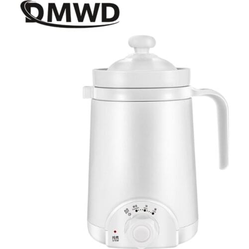 DMWD 0.5L Portable Health Cup Ceramic Porridge Stewing Soup Pot Electric Heating Cup Personal Cooking Tea Cup Office 110/220V