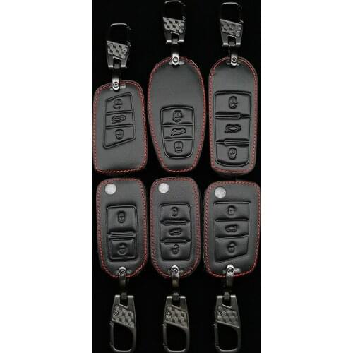Hot Sale Leather Key Case For Vw Golf Bora Jetta Polo Passat Skoda Superb Octavia Fabia Seat Ibiza Leon Remote Control Box