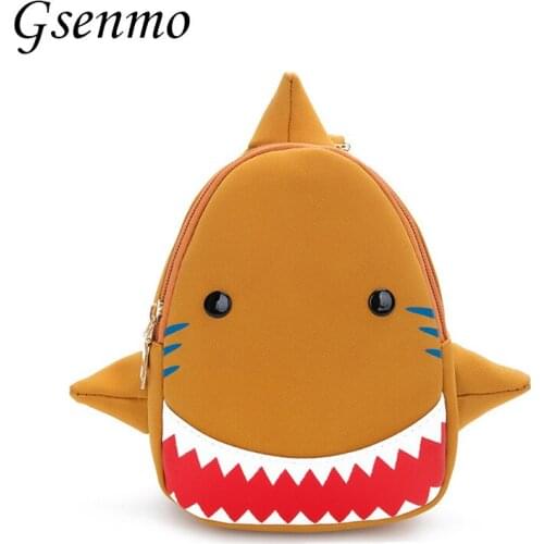 Gsenmo 2018 Hot Sale Funny Children Fashion Shark Backpack Cute Backpacks Boys Travel Bags School Bag Mini Girl Women Bag