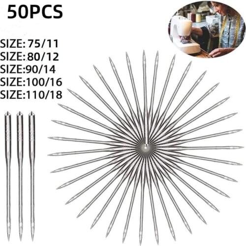 Sewing Machine Needles Sewing-Machine-Needles Neddle-Set Knitting Silver 50pcs Home for Domestic Mixed Sewing-Needles Threader w