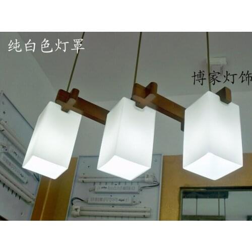 Chinese Japanese Led wood glass lampshade Chandelier Restaurant dining room lamp e27 110-220v