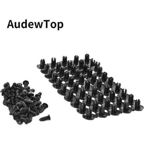100Pcs/Set 8mm Auto Bumper Fastener 6mm Hole Rivet Retainer Push Engine Cover For Fender Car Door Trim Panel Hole Clip Fasteners