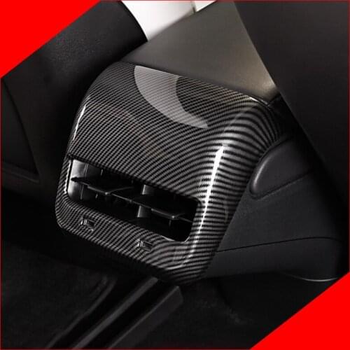 ModelY Model3 Car Carbon Fiber ABS Rear Air Vent Outlet Cover Trim For Tesla Model 3 Accessories Interior Model Y Three