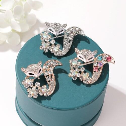 Fashion Fox Shape Alloy Crystal Creative High-end Brooch For Women Korean Version Pop New Best Selling Jewelry Wholesale