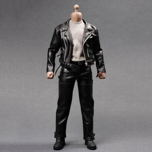 1/6 scale mens fashion trend T2T800 punk motorcycle leather set clothing full set of equipment suitable for movable doll wear