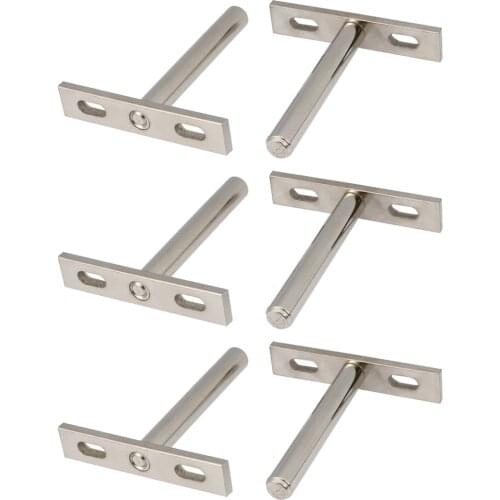 Uxcell 6pcs 3" Long Cold Rolled Steel Nickel Plated Invisible Floating Shelf Bracket