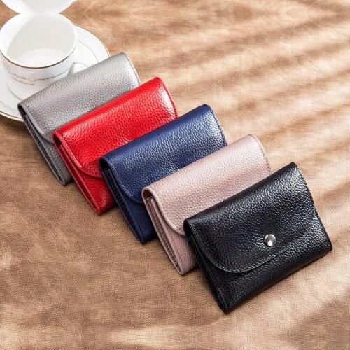 New Top Layer Leather Coin Purses Women Wallets Genuine Leather Mini Purse Small Coin Pouch Pocket Short Female Cowhide Wallet