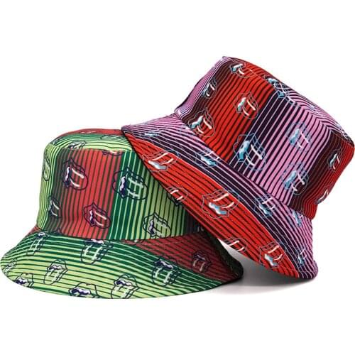 Colorful Striped Print Bucket Hat Unisex Bob Caps Hip Hop Gorros Men Women Panama Cap Beach Fishing Outdoor Fisherman Hats