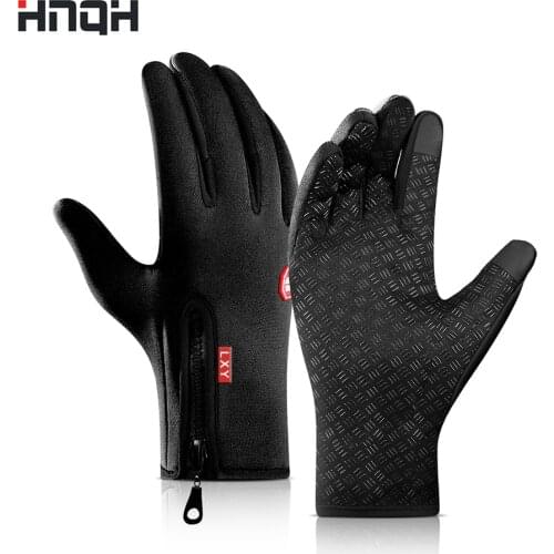 Women Mens gloves Winter Warm Thermal Bicycle Gloves Windproof Ski Snow Motorcycle Shockproof Anti-Slip Full Finger