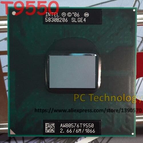 Original Intel T9550 Core2 Duo CPU T9550 (6M Cache, 2.66GHz, 1066MHz FSB) laptop processor Socket 479 GM45/PM45 free shipping